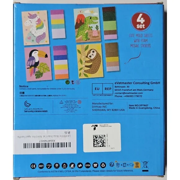 4 Pack Foam Mosaics Sticker Craft Kit for Kids Toddlers - Sticker Arts & Crafts - Picture 2 of 2
